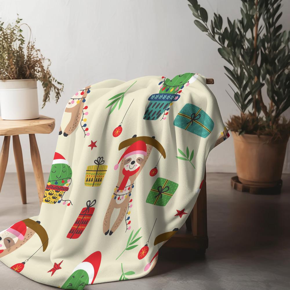 

Милый Собачий Рождественский Плед Уютный Фланелевый Питомец Праздничный Двусторонний Теплый Мягкий Покрывало Чехол на Диван Подарок Домашний Декор 75x90cm