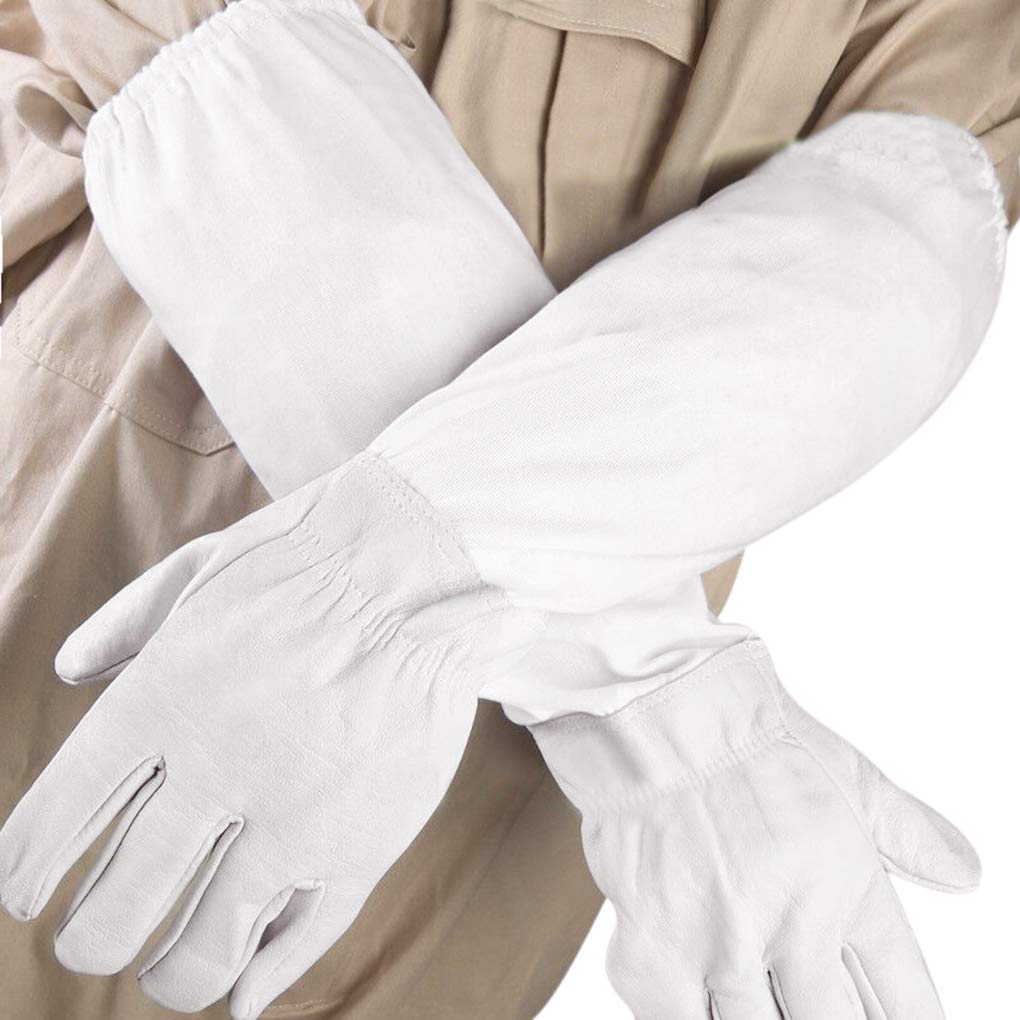 

Beekeeping Honeybee Protective Sheep Leather Work Long Gardening and Insects Long Garden Farm Gardening Beekeeping Protection Arm White [LYING]