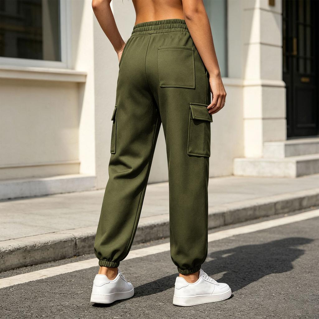 Women's Fashion Loose Fit Cargo Pants, Color Sweatpants for Workout and Everyday Wear