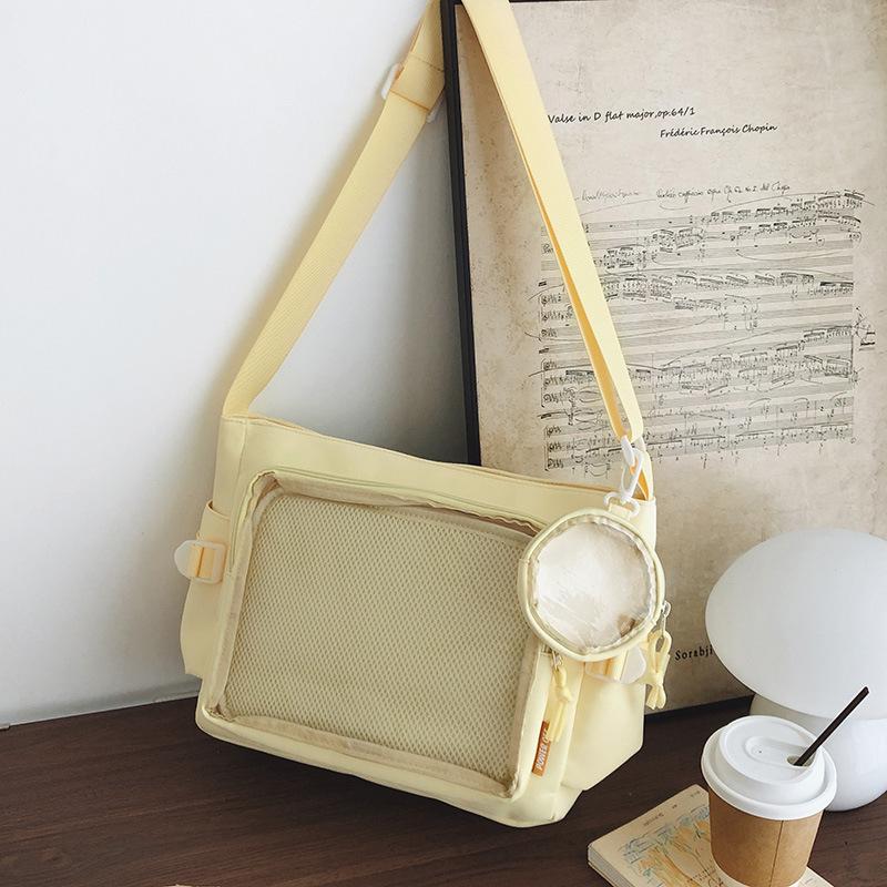 New Preppy Style Girl Cute Kawaii Ulzzang Ita Bag Y2K Large Capacity Fashion Jk Uniform Shoulder Bag With Small Badge Bag