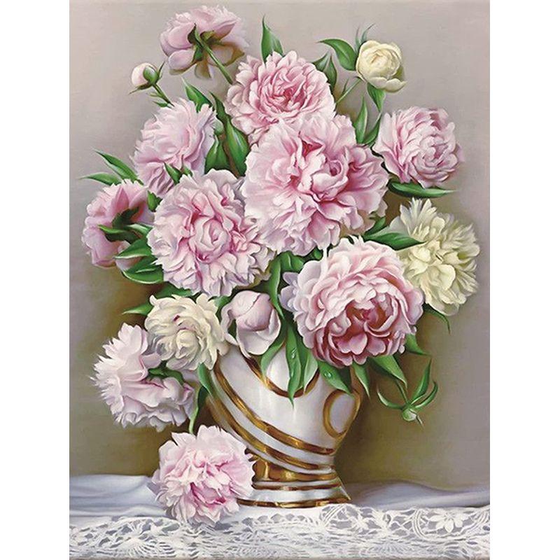 Diamant-Malerei, rosa Blume, vollflächige Diamant-Stickerei, Rose, dekoratives Kreuzstich-Set, Heimdekoration