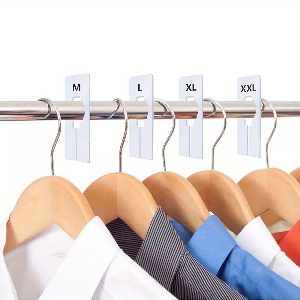8Pcs Plastic Clothes Size Dividers Round Rectangular XS-XXL Size Marking Ring Multifunctional DIY Craft Clothing Rack Size