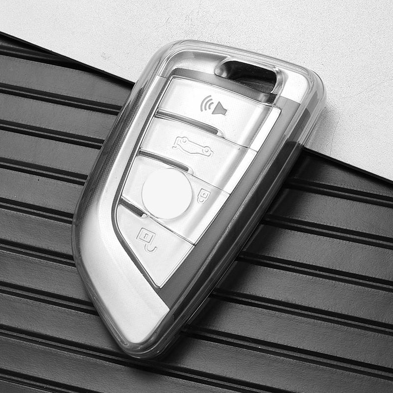 Transparent Tpu Car Key Case Cover For Bmw F20 G20 G30 X1 X3 X4 X5 G05 X6 X7 G11 F15 F16 G01 G02 F48 Accessories Holder Shell
