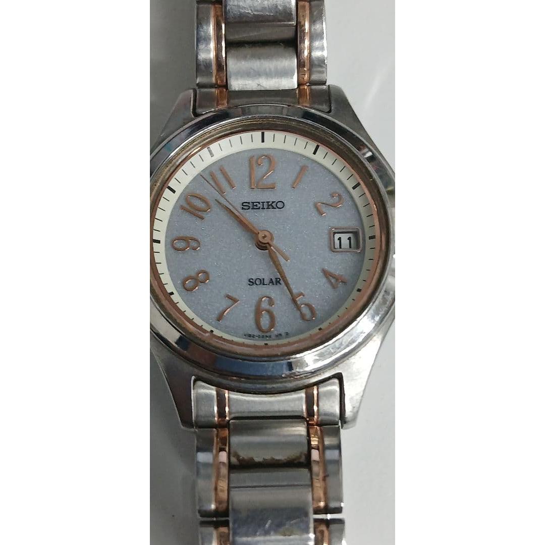 Working item SEIKO solar watch silver/rose gold