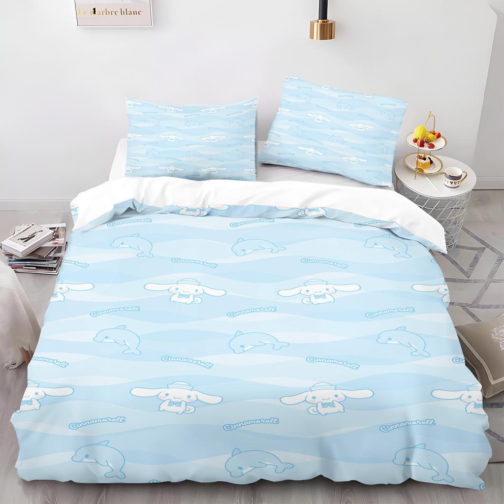 Cartoon Duvet Cover Cinnamoroll Home Pillowcase Set Adult Bedroom Children Comforter Bedding