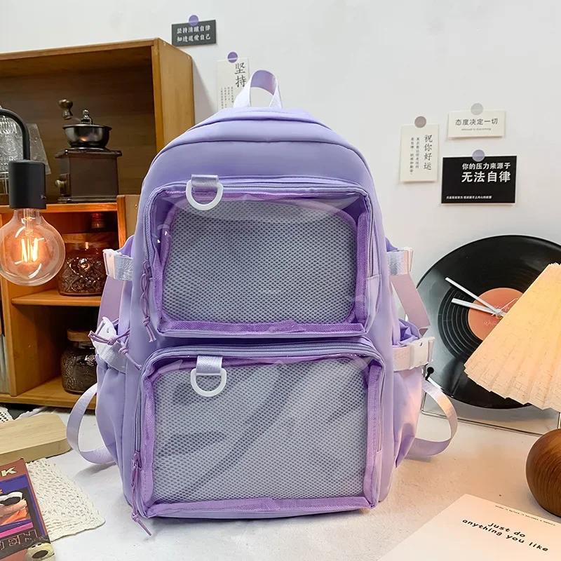 Japanese Kawaii Itabag Women   Transparent Backpack Women Large Capacity Ita Backpack School Bags For College Student JK