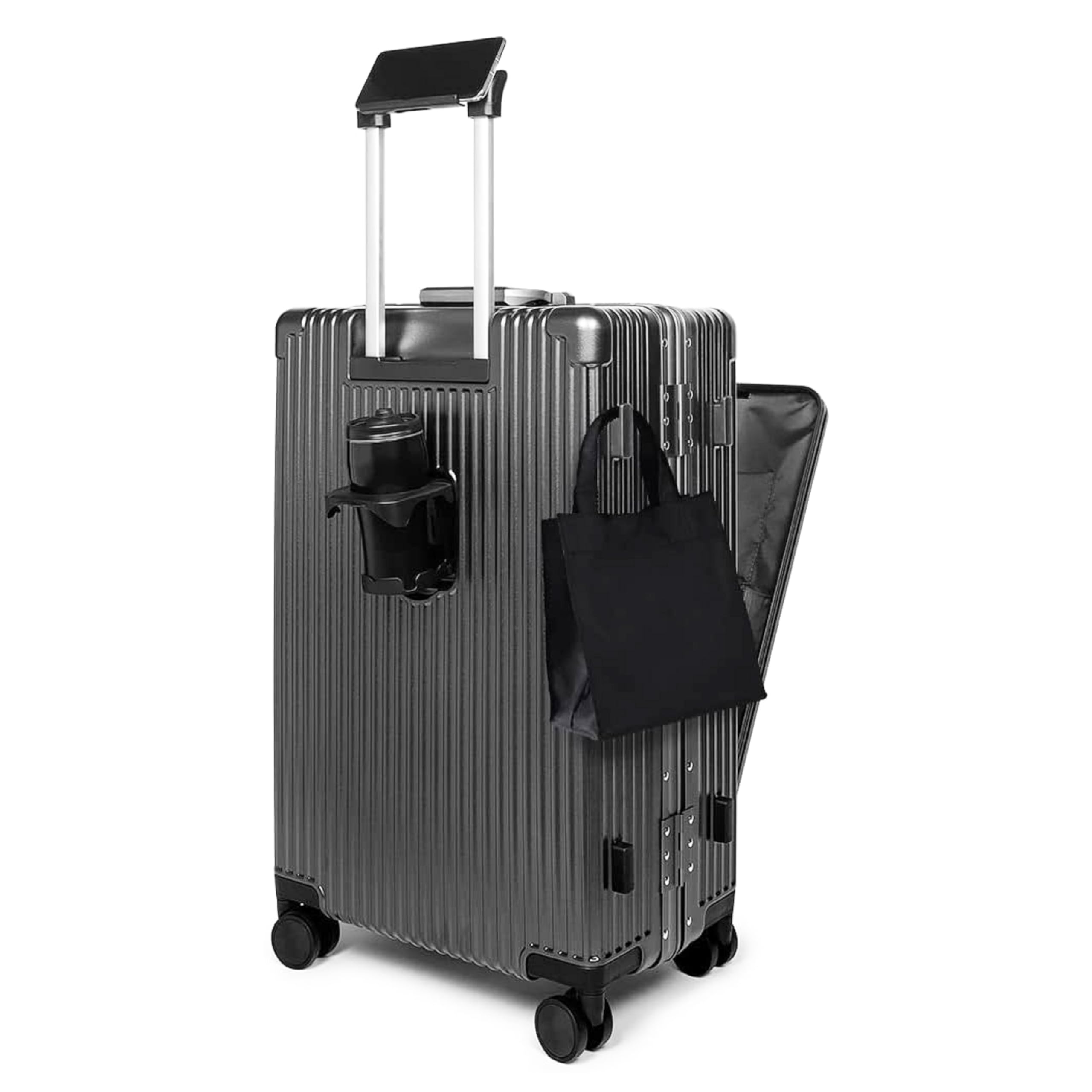 

front with USB cup holder carrying 360 degree for overseas business study [fraoula] Suitcase, opening, carry-on port, included, case,