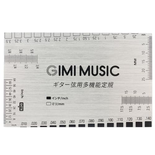 GIMI Multi-Function Guitar String Ruler, Stainless Steel String Action Ruler for Guitar String Height Adjustment, Fret Saddle Nut Height, and String S