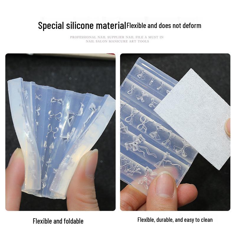 3D Bow Nail Art Silicone Mold - DIY Butterfly Crystal Gel Sculpture Template