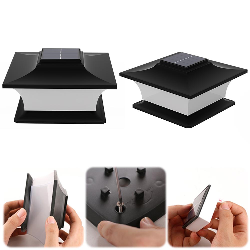 Solar Post Cap Light Solar Powered Post Light Waterproof Outdoor LED Light Decorative Garden Lamp for Courtyard Cottage