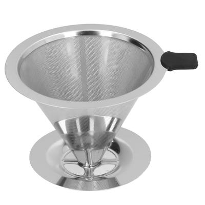 Nerezový kávový dripper Drip kužel Kávový filtr Opakovaně použitelný Kávový filtrační pohár pro Kuchyň2‑4 Šálky