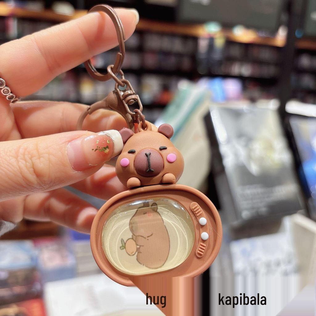 Capybara Flashing Light Keychain: Creative Backpack Pendant & Couple Bag Charm