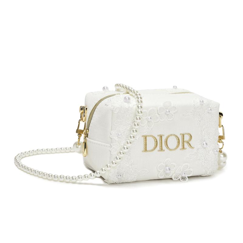 Dior Bag [Customized Cosmetic Bag] 811 Made Moonlight Veil Elegant Palace Lace Flowers Pearl Classic Print Denim Fabric Early Spring Spring Spring
