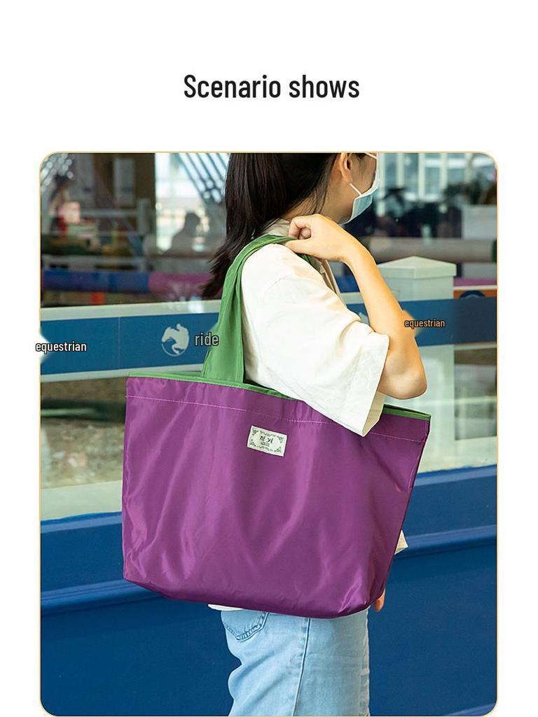 Tragbare Umhänge-Einkaufstasche aus Oxford-Gewebe - Faltbare Tragetasche mit großem Fassungsvermögen für Lebensmittel