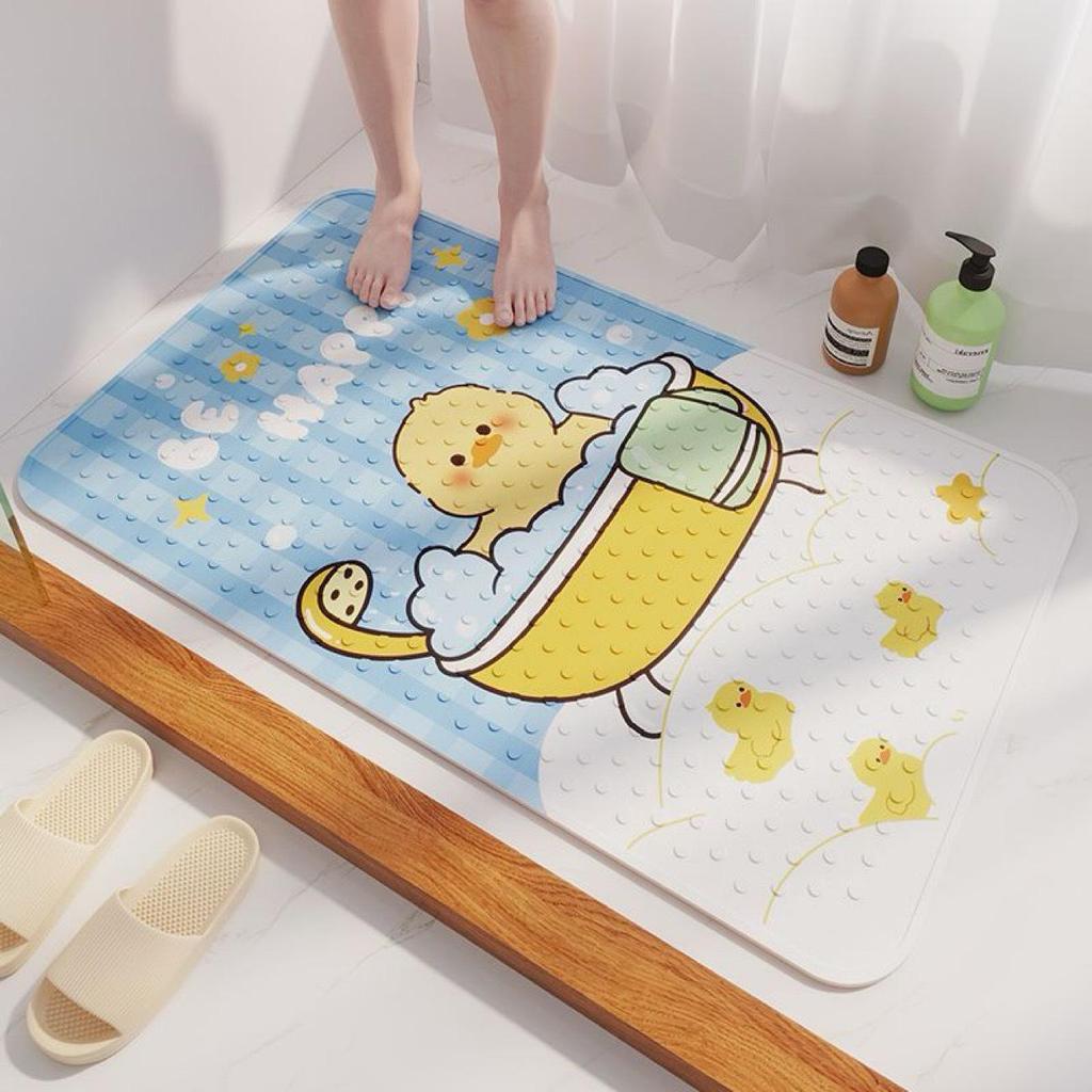Non-Slip Cartoon Bathroom Mat - Waterproof Bath, Shower, & Toilet Floor Pad