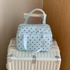 Polka Dot Pu Cosmetic Bag Three Layer Partition Toiletry Organizer Bag Travel Tote  Business