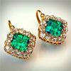 Elegant Gorgeous Synthetic Emerald Zirconia Square Dangle Earrings Women's Exquisite Vintage Wedding Banquet Jewelry Accessories