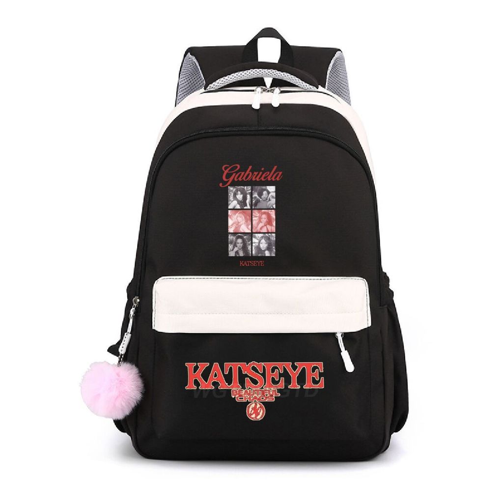 Kids Unisex KATSEYE Printed Backpack Student School Waterproof Big Bag