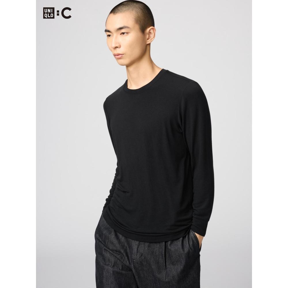 Uniqlo HeaTTech Cashmere Blend Crew Neck T 3 4 Sleeve