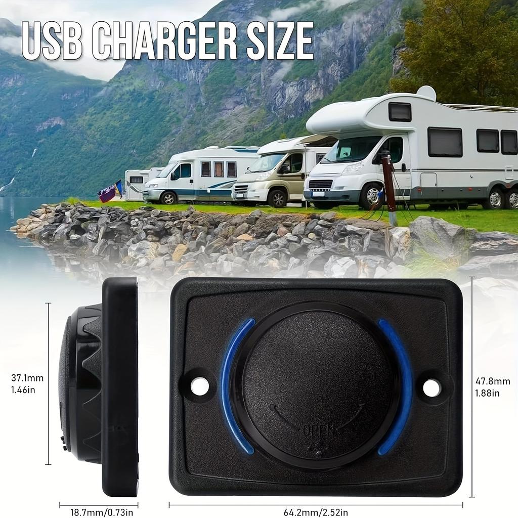 Professional Dual QC3.0 Fast Charger Panel Mount Socket 12-24V - Quick Charge 3.0 for Cars, Trucks & Marine with LED Indicator