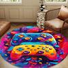 Electric Gaming control Round Rug for Livingroom,Bedroom, Palyroom, Chair Rug, Area rug, Circle Carpet, Large Size Fan Christmas gift