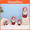 Wooden Fivestage Santa Doll With Christmas Festive Decor And Modern Style For Holiday Home Decor