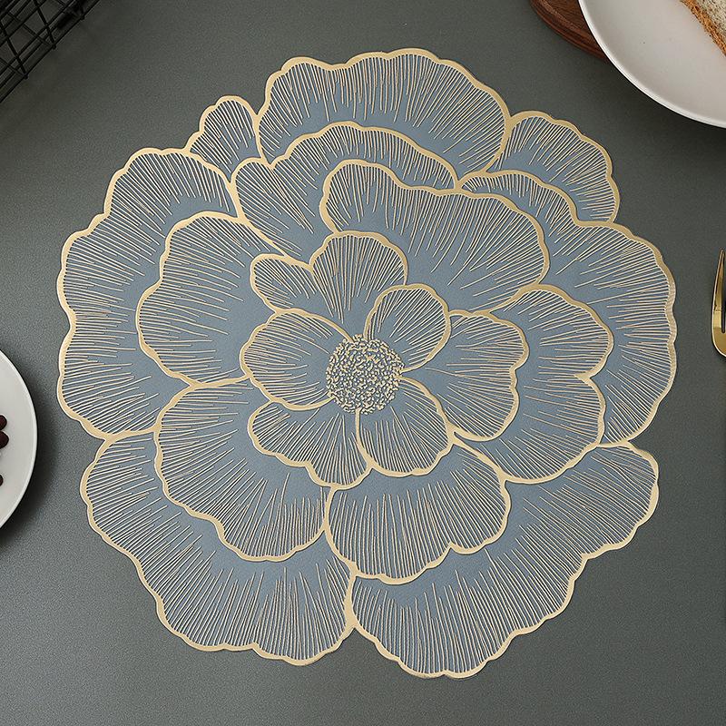 Jogo americano de flores de luxo, jogo americano redondo, mesa de jantar, cozinha, decoração de mesa de casamento