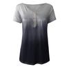 Women Round Neck Print Loose Casual Short Sleeve T-Shirt Tops
