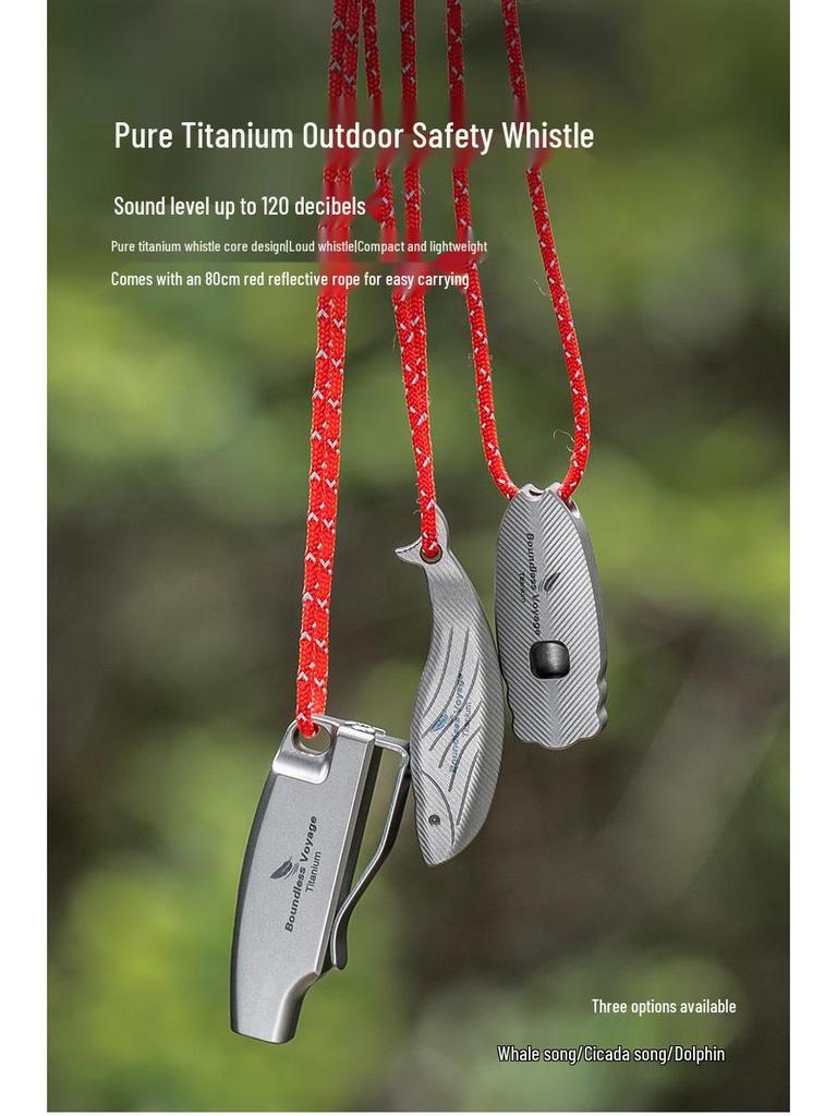 Ultralight Titanium Emergency Survival Whistle - 120dB, Portable & Durable