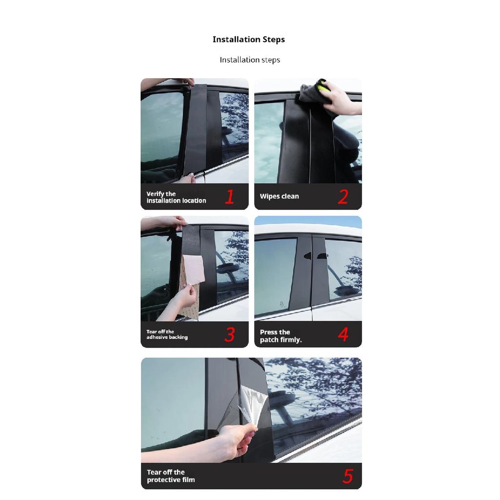 For Kia K5 Optima 2011-2015 2012 2013 2014 Window Center Pillar Film Trim Cover B C Posts Sticker Column Car Accessorie