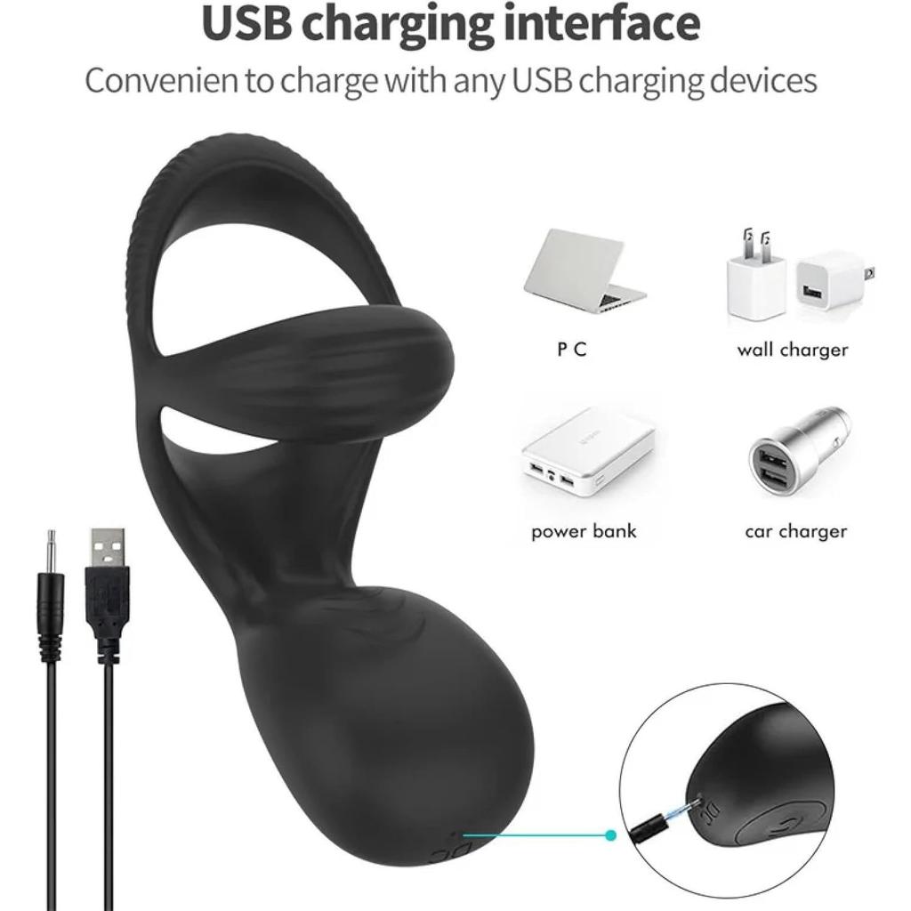 Vibrating Penis Sleeve Ring Masturbator Anal Plug Cock Ring Vibrator Delay Ejaculation Stronger Erection for Sex Toys for Couple