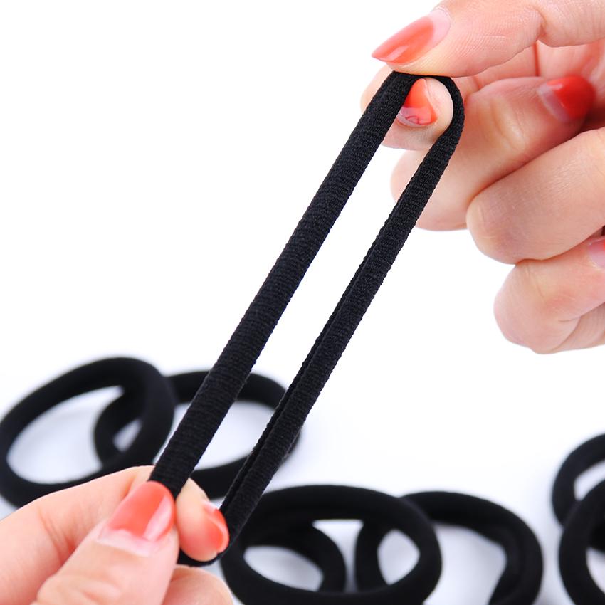 Benzi de păr din pânză elastică pentru femei negre, scrunchie, inel pentru cravată de păr, frânghie, suport pentru coadă de cal, accesorii pentru cap