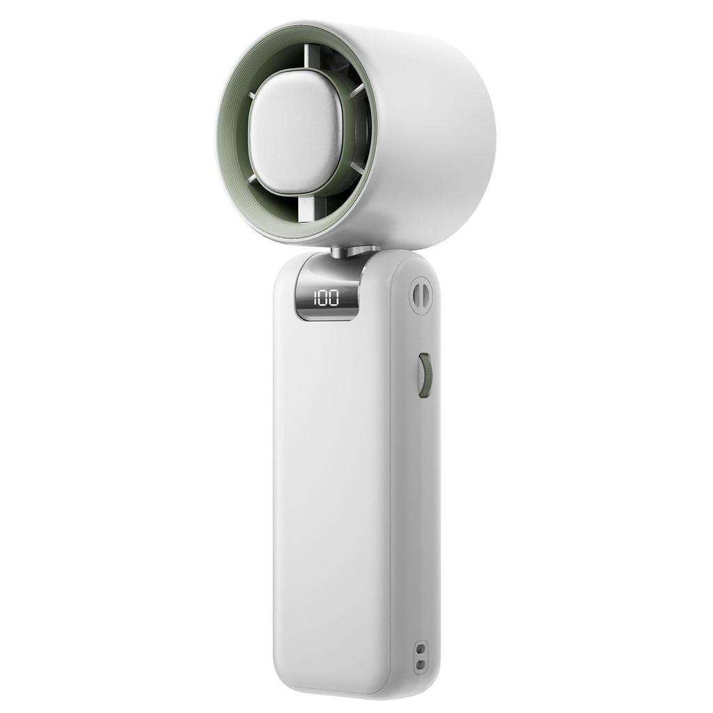 Portable Handheld Fan, USB Rechargeable Digital Display Fan, Foldable Desktop Fan, Cooling & Ice Compress Hanging Neck Fan with Lanyard