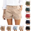 Zomerse Casual High Waist Katoenen Shorts voor Dames Relaxte Pasvorm met Knoopsluiting Zakken Dagelijkse Outfits