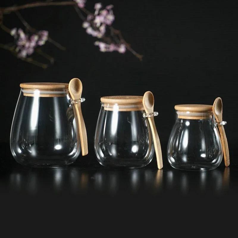 Hermetic Containers For Food Storage Pots Glass Jar With Lid Sealed Container Sugar And Tea Cans Airtight Kitchen Coffee Jars