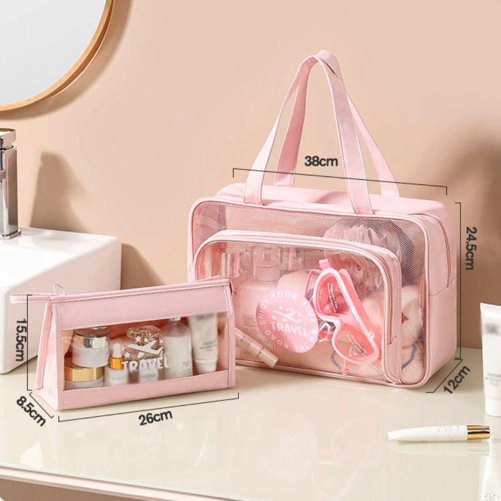 Large Capacity Makeup Bag PVC Swimming Bag Fashion Toiletry Bags Beach Accessories
