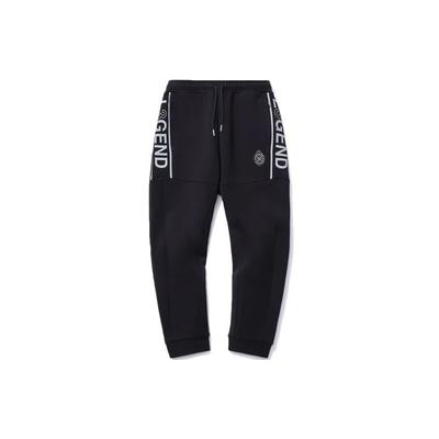 Li Ning Way Of Wade Letter Print 3D Cut Jogger Pants Men Bottoms Black AKLR047-1
