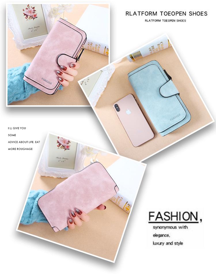 Korean Style Tri-fold Women's Wallet with Multi-card Slots - Frosted Two-tone Fabric
