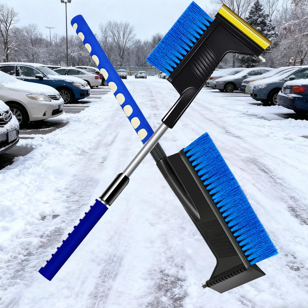 Winter Car Mounted Snow Removal Shovel with Three In One Snow Shovel Tool for Sweeping Snow, Scraping Snow with Safety Hammer