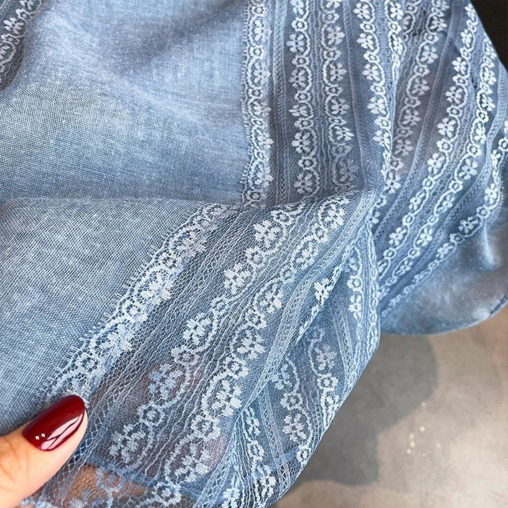 Versatile Linen Scarf Elegant Cotton Scarf Shoulder Wrap Summer Spring Autumn for Women