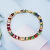 Personalized Colorful Zircon Diamond Claw Chain Bracelet Adorned with Colorful Rice Beads Zircon Bracelet