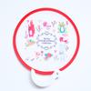 pc Portable Folding Fan With Handle, Cartoon Mini Round Fan, Plastic Summer Accessory, Fancy Style For Creative Party Gift,