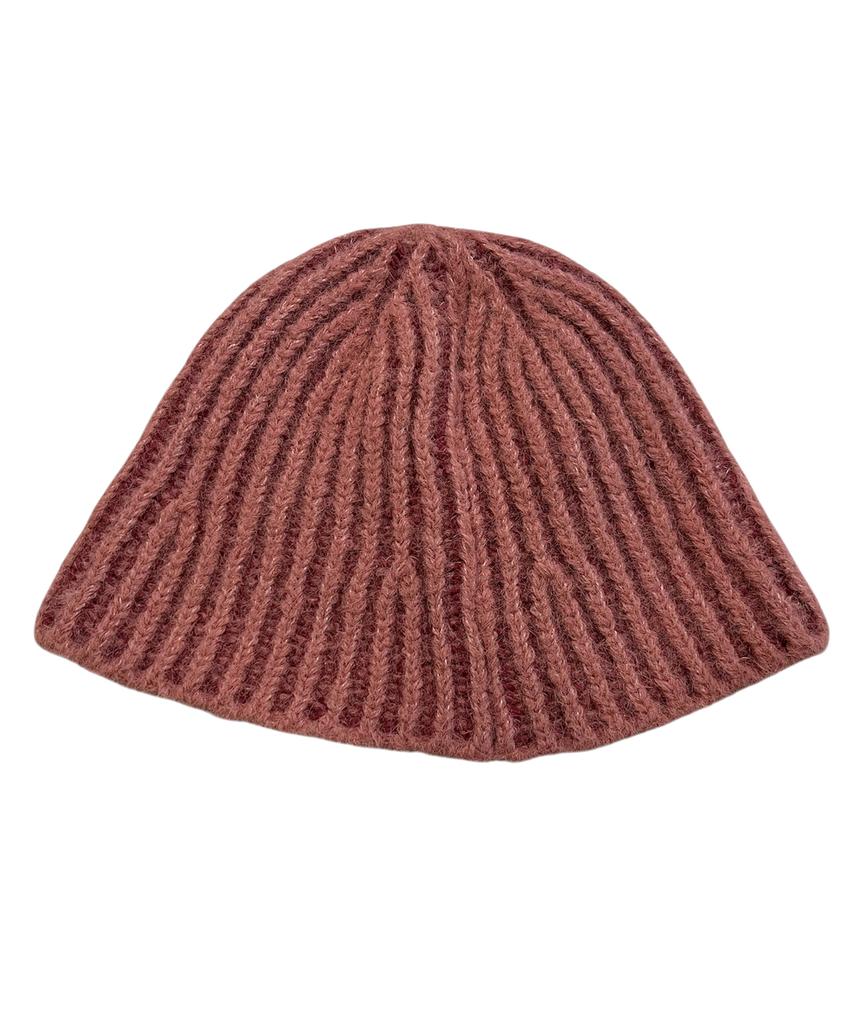 SK8ER ROCK Tone On Tone Cross Beanie ((Pink))