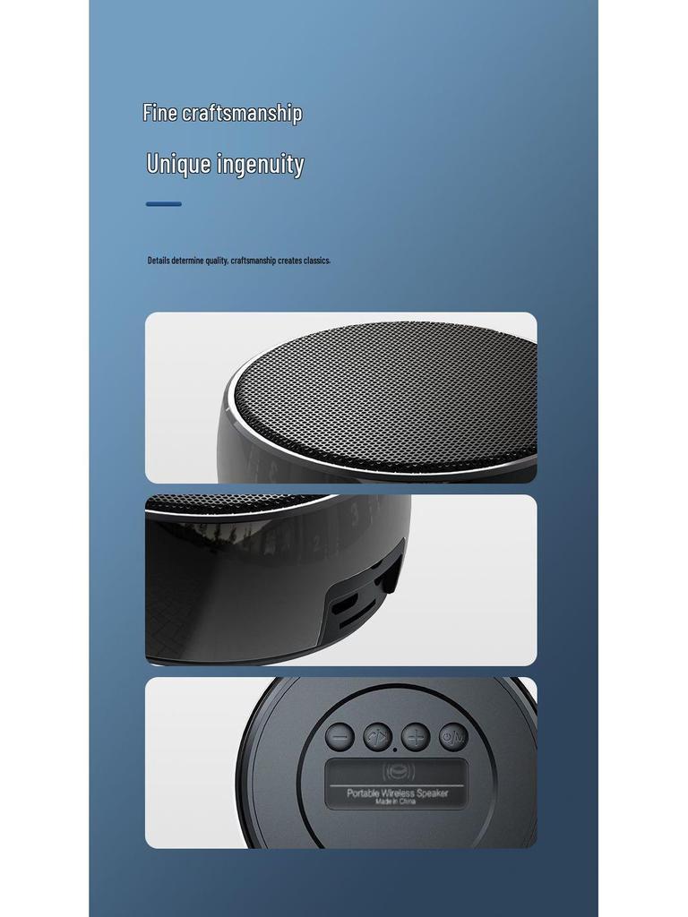 BS01 Portable Bluetooth Car Subwoofer: 3D Surround Sound, High-Quality Outdoor Speaker with Large Volume.