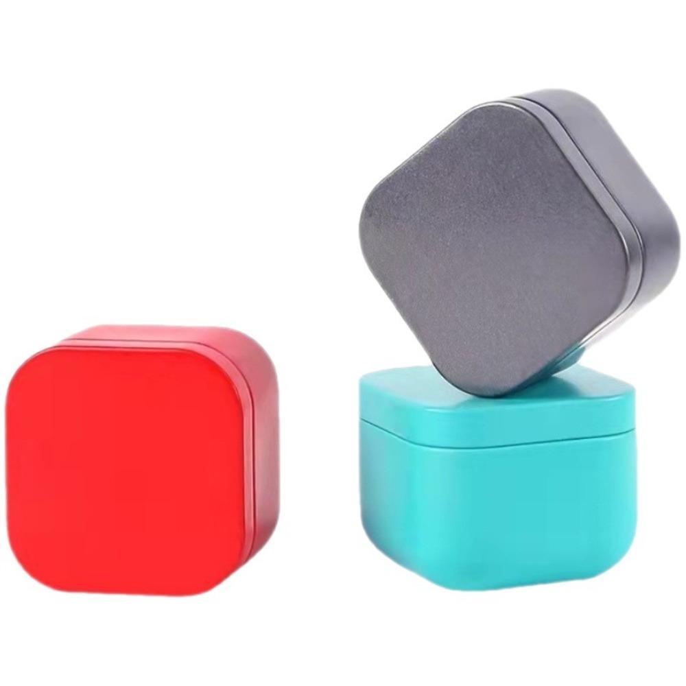 4 Stück verschlossene Blechdose Tragbare Aufbewahrungsboxen Glas Mini Quadratische Eisen Teedose Gewürze
