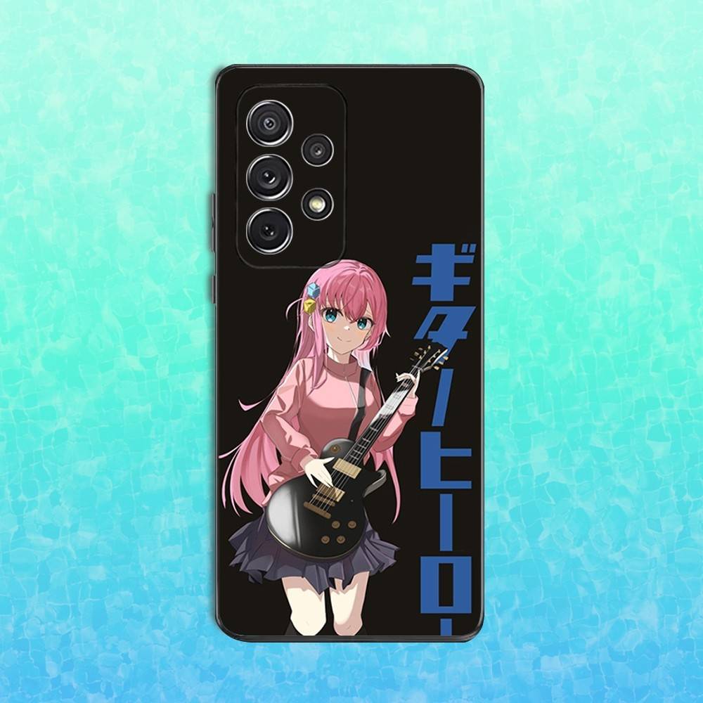 Cartoon B-Bocchi The R-Rock Phone Case For Samsung S25,S24,S23,S22,S21,S20,S10,Ultra,Plus,Lite,FE,Soft Silicone Black Cover