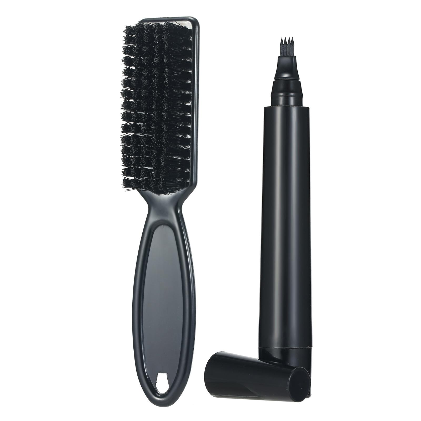 

Ручка-наполнитель для бороды и щетка для бороды, восстановление формы мужских усов, эффективное улучшение волос на лице, водонепроницаемость чёрный