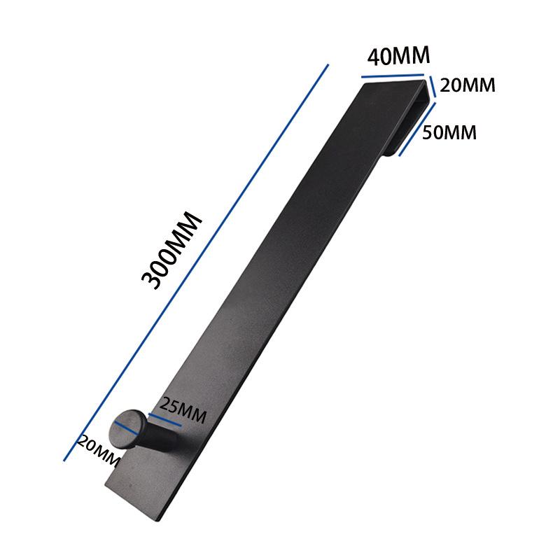 

Acrylic Bathroom Shower Door Hook Over Glass Door Shower Towel Rack Punch-Free Bathroom Bathrobe Hanger Transparent Towel Hooks чорний