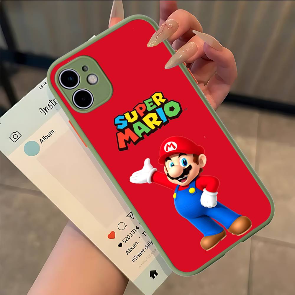 Super Game M-Mario Phone Case For IPhone 13 12 X XS MAX Pro Max 16 15 11 14 Pro Max Shockproof Matte Cover