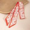 Women's Red Double-Sided Silk Scarf: Versatile Ribbon for Professional OL Wear or Headband, Perfect for Spring/Summer Korean Fashion.